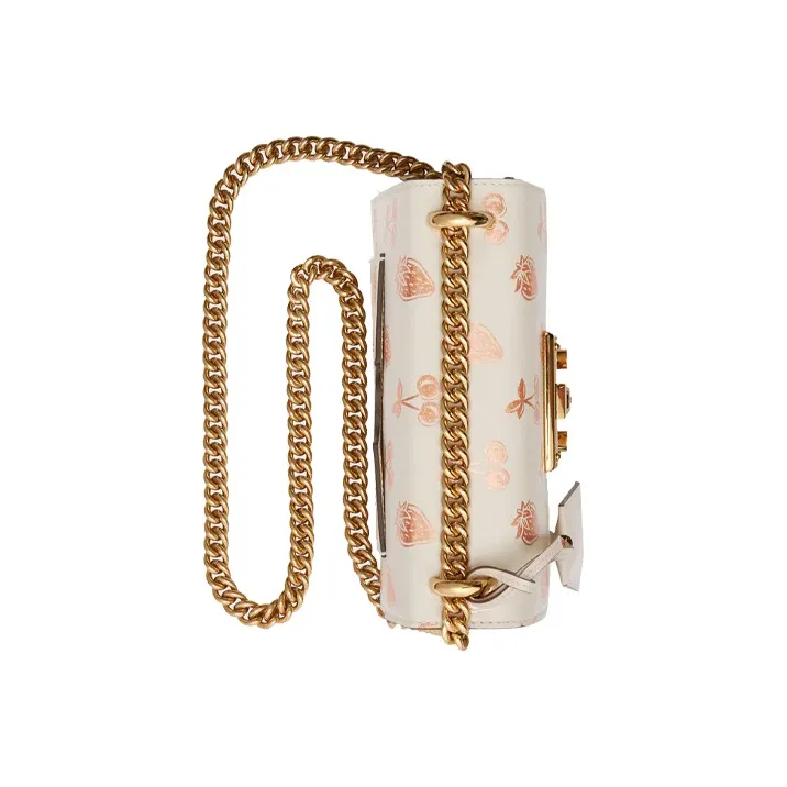 GUCCI Padlock Leather Box Bag, Lock Bag, Shoulder Bag, Crossbody Bag Small Size Women's White-2