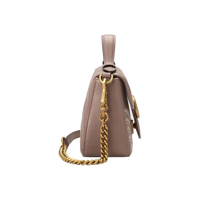GUCCI GG Marmont Quilting Leather Messenger Bag Shoulder Bag Crossbody Bag Handbag Mini Women's Nude Pink-2