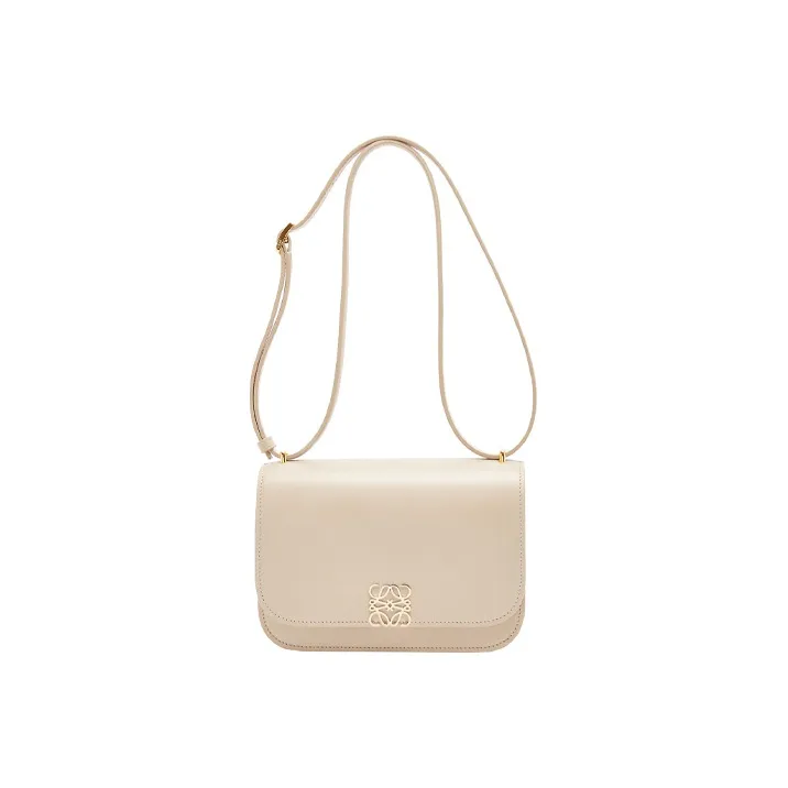 LOEWE Goya Cow Leather Shoulder Bag Crossbody Bag Small Size Women's Oat-3