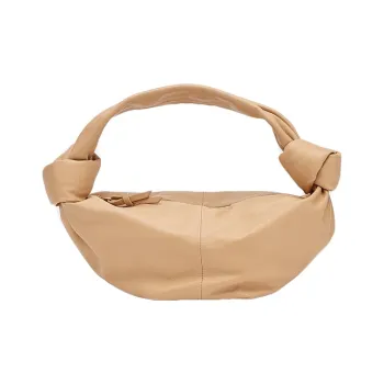 Bottega Veneta Nappa Leather Handbag Mini Women's Almond