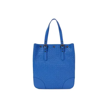 Bottega Veneta Leather Handbag Large Size Women's Blue