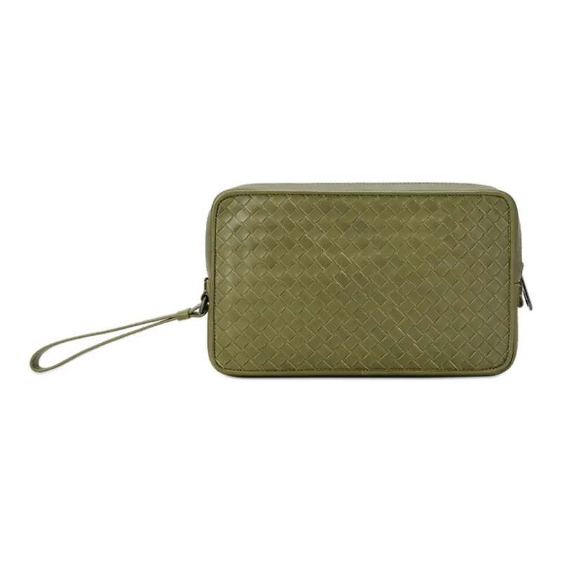 Bottega Veneta Cow Leather Clutch Men's Green-0