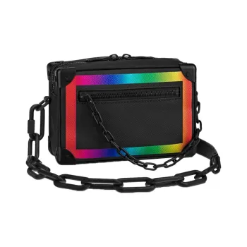 LOUIS VUITTON Soft Trunk Taiga Mini Black/Rainbow