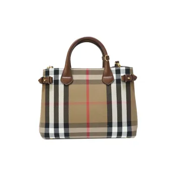Burberry The Banner Series Cow Leather Shoulder Bag Crossbody Bag Handbag Regular Women's Yellow Brown
