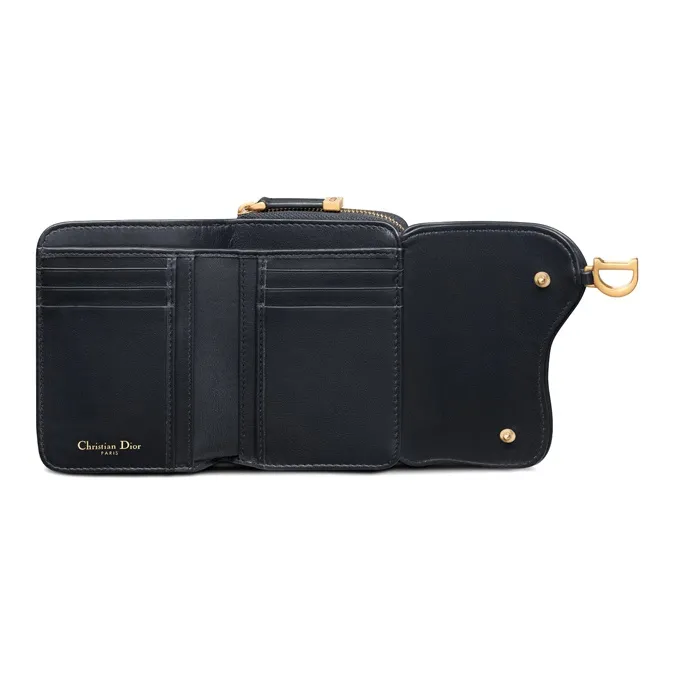 DIOR Saddle Jacquard Canvas Canvas Bag Card Holder Wallet Unisex Blue-2