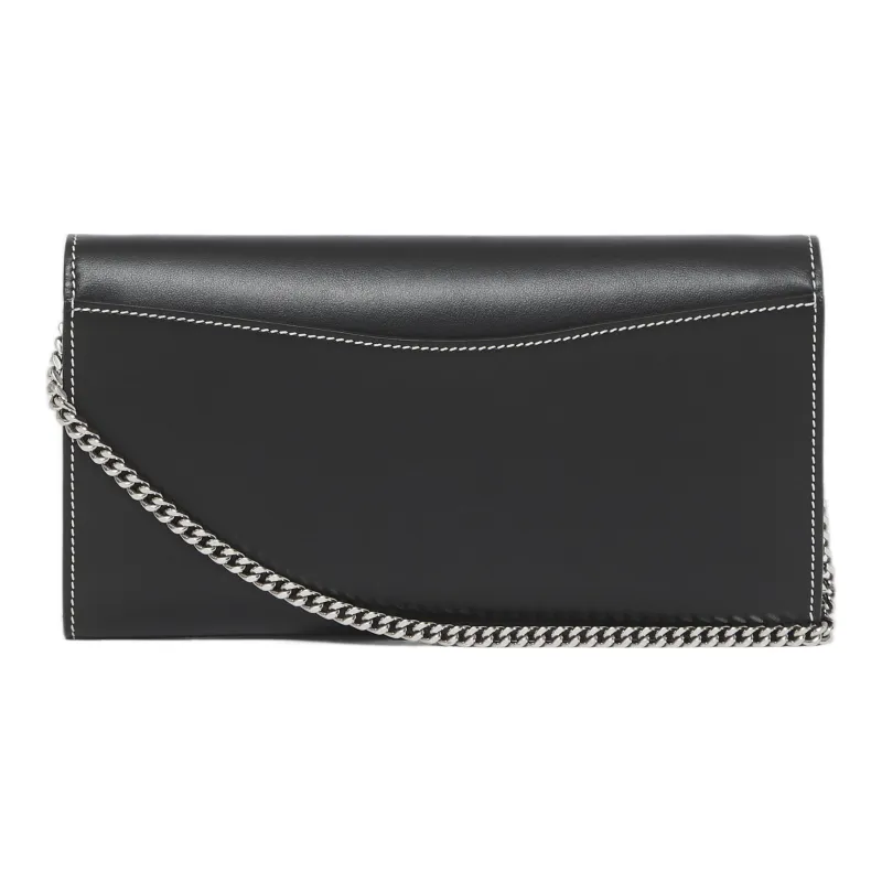 Burberry Pocket Bag Leather Envelope Bag Money Clip Card Wallet Clutch One Shoulder Handbag Mini Women's Black-2