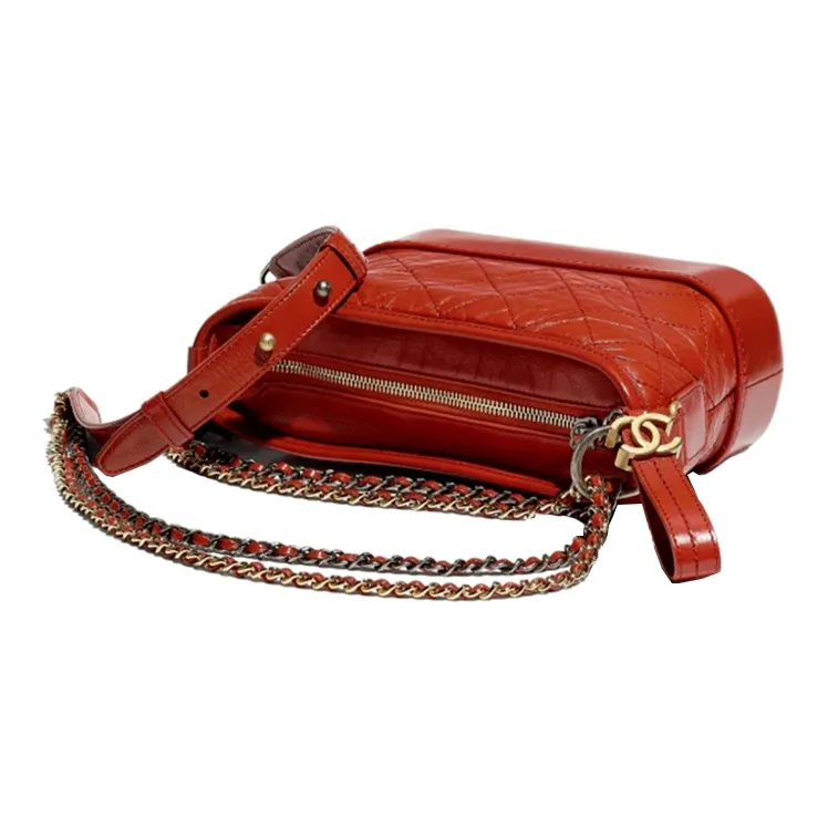 CHANEL Little Golden Ball Cow Leather Hobo Bag, Backpack, Handbag, Shoulder Bag, Crossbody Bag Women's Rusty Red-2