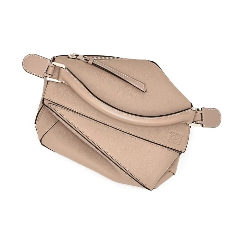 LOEWE Puzzle Cow Leather Puzzle Bag Geometric Bag Handbag Shoulder Bag Crossbody Bag Small Size Women's Light Oat-4