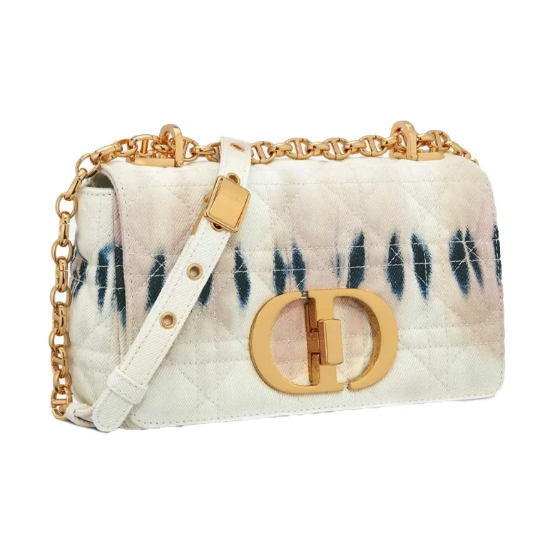 DIOR Caro Denim Crossbody Bag Shoulder Bag Women's White-1