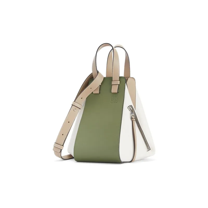 LOEWE Hammock Classic Calfskin Hammock Bag Handbag Shoulder Bag Crossbody Bag Small Size Women's Green/Sand-1