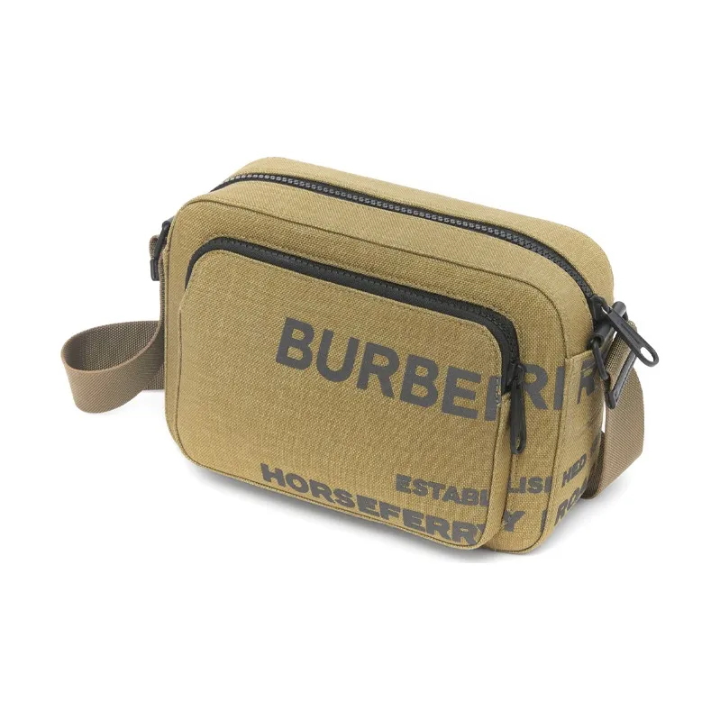 Burberry Horseferry Cow Leather Messenger Bag, Shoulder Bag, Crossbody Bag Men's Deep Moss Green-3