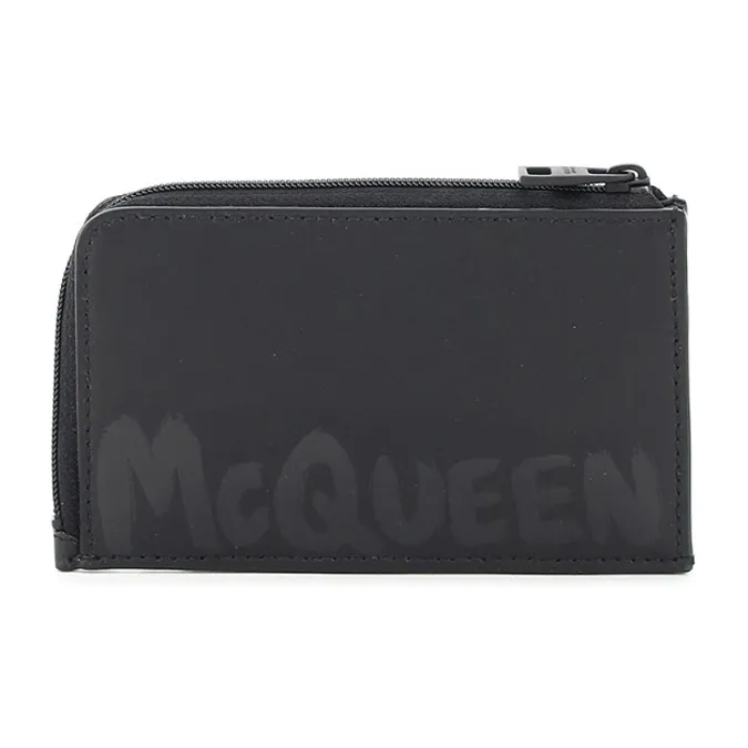 Alexander McQueen Calfskin Card Holder Men's Black-0