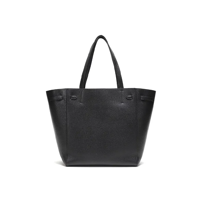 CELINE Calfskin Tote Bag, Shopping Bag, Handbag Women's Black-3