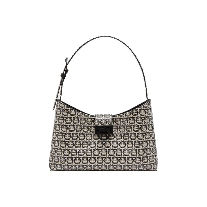 FERRAGAMO Trifolio Fabric Shoulder Bag Women's Bone/Beige-0