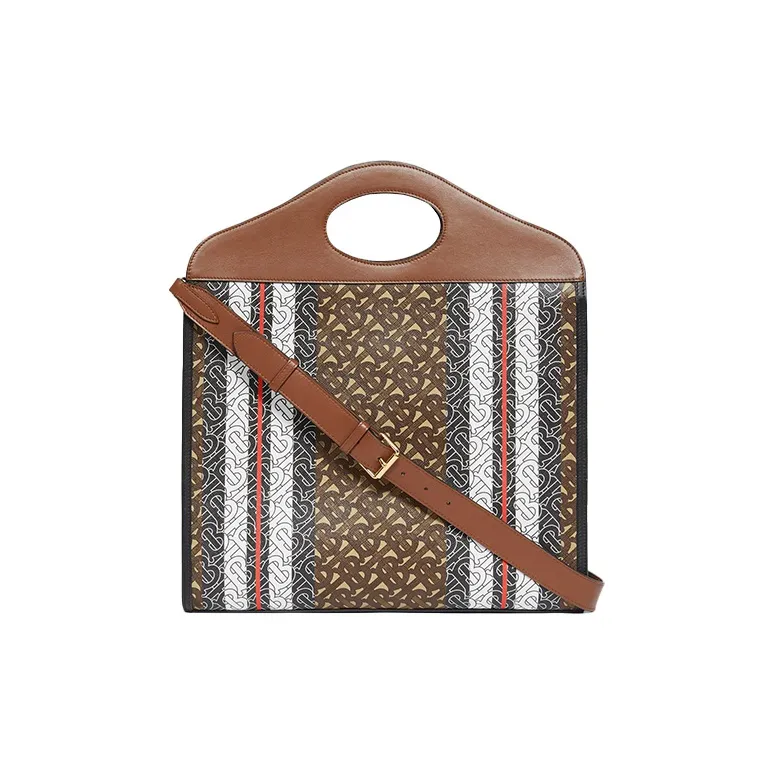 Burberry Pocket Bag Eco-Friendly Canvas Portable Crossbody Bag Shoulder Bag Medium Size Unisex Tawny-1