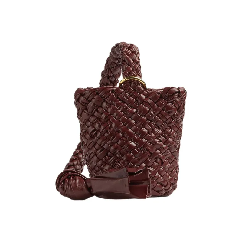 Bottega Veneta KALIMERO Cow Leather Handbag, Shoulder Bag Women's Barolo Burgundy Color-3