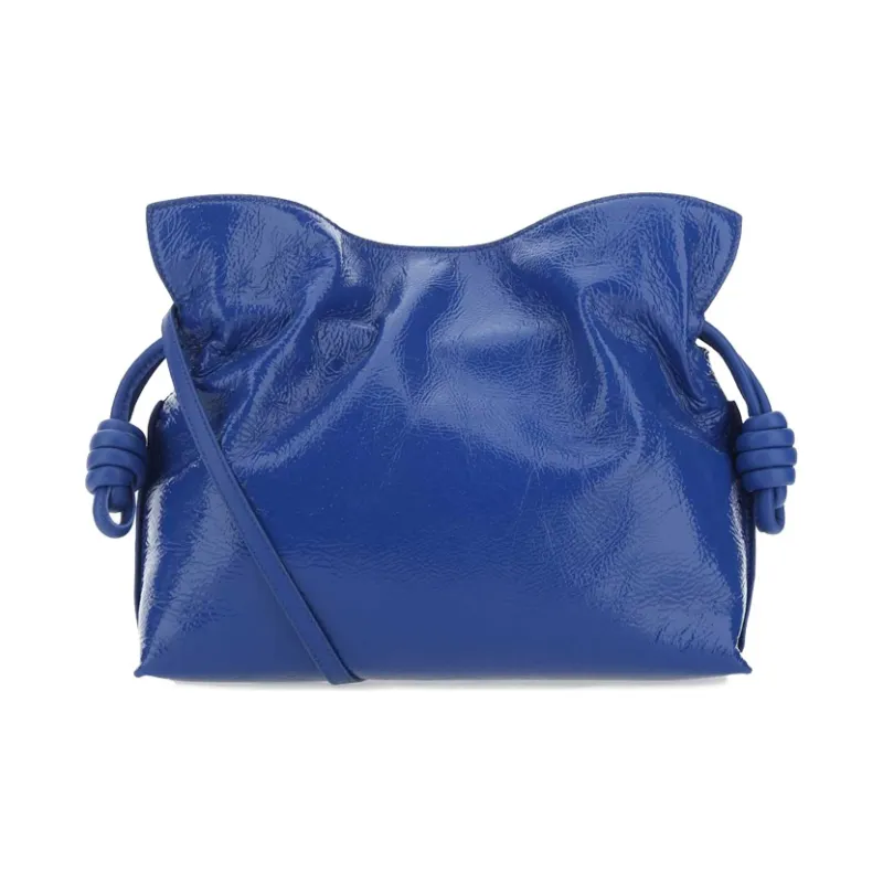 LOEWE Flamenco Leather Shoulder Bag Women's Blue-0