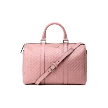 GUCCI Cow Leather Boston Bag Portable Crossbody Bag Shoulder Bag Women's Pink