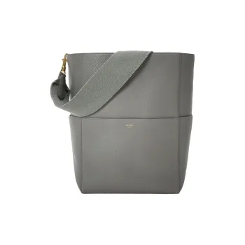 CELINE Sangle Grain Cow Leather Bucket Bag, Portable Crossbody Bag, Shoulder Bag Women's