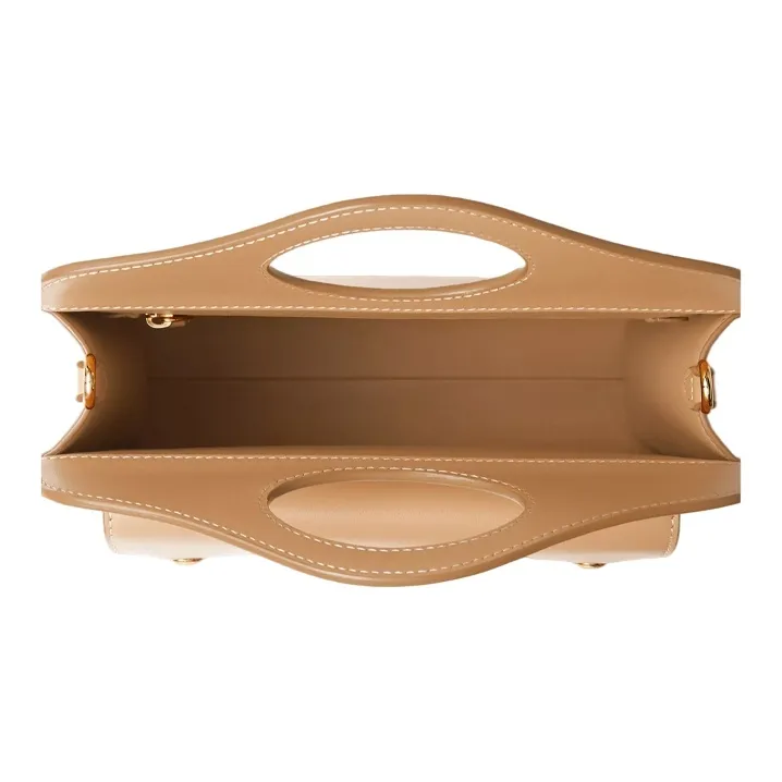 Burberry Leather Pocket Bag Tote Bag Shopping Bag Portable Crossbody Bag Shoulder Bag Mini Unisex Warm Sand-4