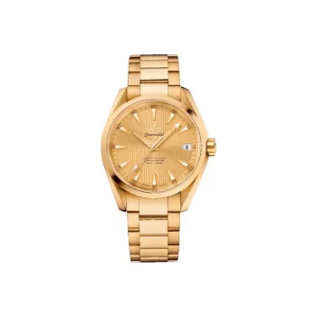 OMEGA AQUA TERRA 150 Meters Automatic Mechanical Movement Men's Watches Watch 38.5mm Gold Dial Gold Strap