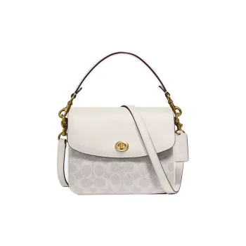 COACH Cassie Canvas With Leather Portable Crossbody Bag, Shoulder Bag Women's White