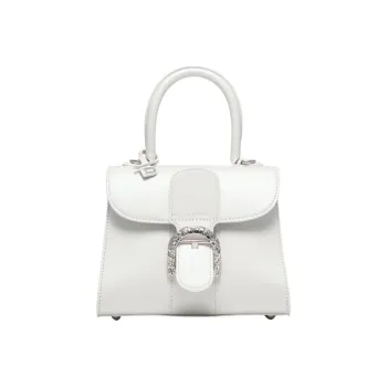 Delvau Brillant Calfskin Shoulder Bag Crossbody Bag Handbag Mini Women's White