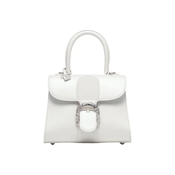 Delvau Brillant Calfskin Shoulder Bag Crossbody Bag Handbag Mini Women's White-0