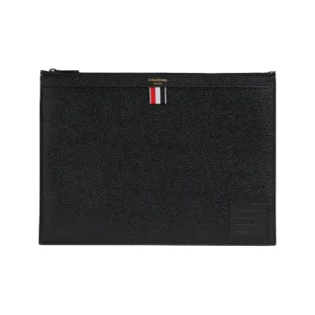 THOM BROWNE· Leather Clutch Medium Size Men's Black