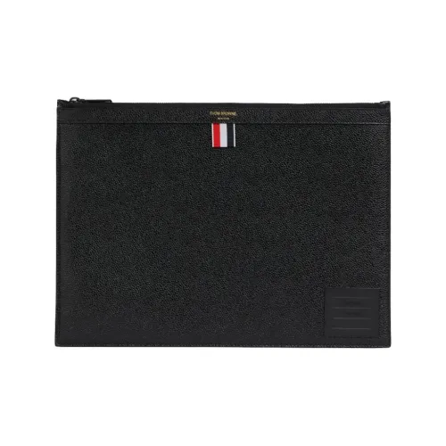THOM BROWNE· Leather Clutch Medium Size Men's Black