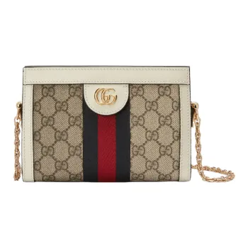 GUCCI Ophidia Canvas With Leather Envelope Bag Clutches Shoulder Bag Crossbody Bag Mini Women's Ebony/White