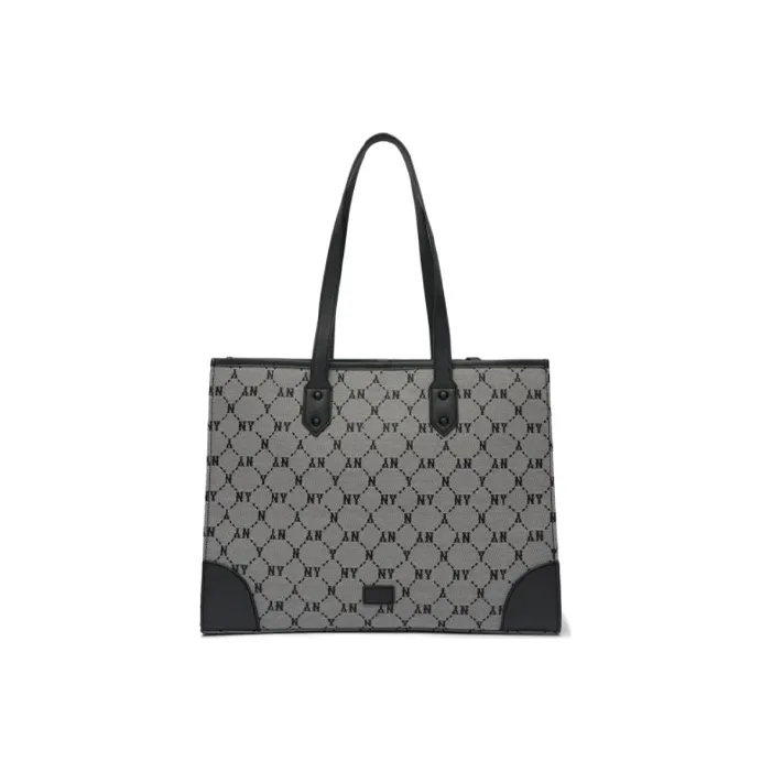 MLB Monogram Collection Polyester Tote Bag Shopping Bag Shoulder Bag Handbag Regular Unisex Gray-2