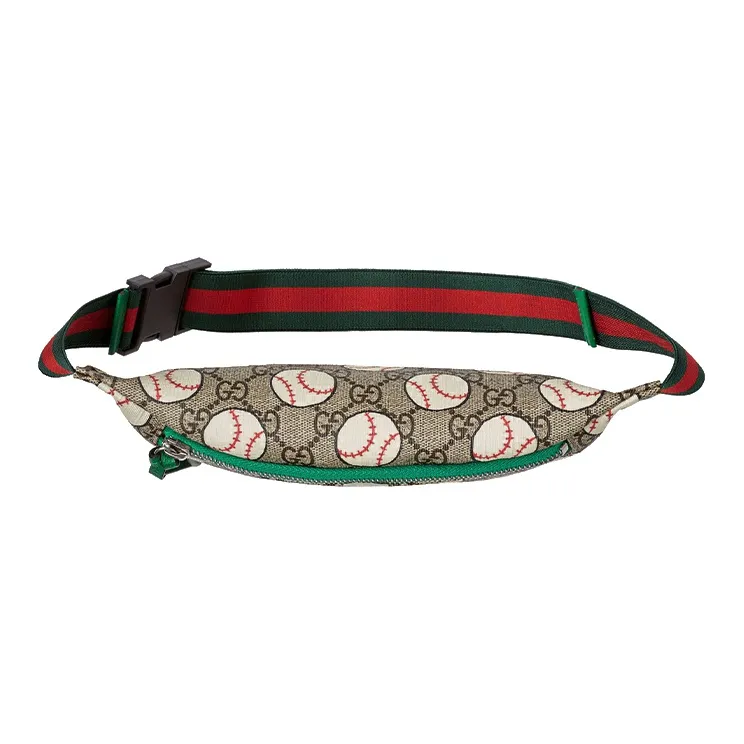 GUCCI Canvas With Leather Canvas Bag, Sling Bag, Fanny Pack Kids' Ebony/Green-6