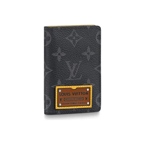 LOUIS VUITTON Pocket Organizer Monogram Eclipse Gaston Label Savane Yellow