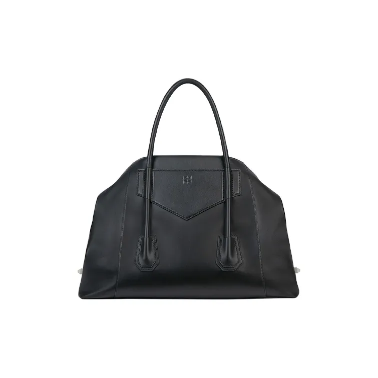 GIVENCHY Cow Leather Silver Lock Crossbody Bag Shoulder Bag Handbag Medium Size Women's Black-2