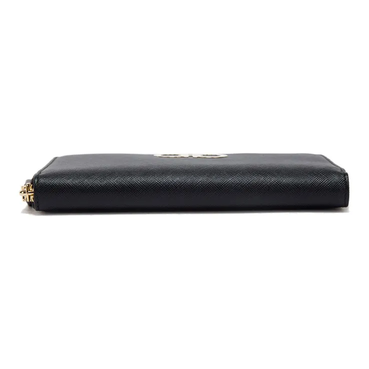 FERRAGAMO Cow Leather Wallet Women's Black Gold-2