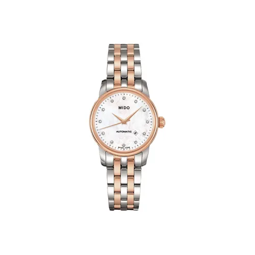 MIDO Wmns Baroncelli Series Automatic Mechanical Watch M7600.9.69.1 White/Gold