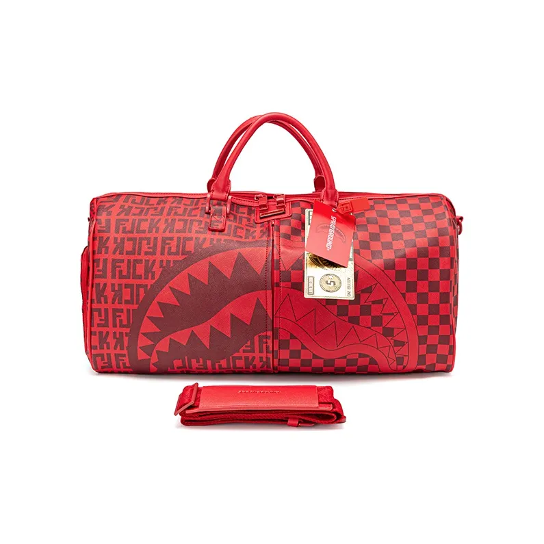 SPRAYGROUND Artificial Leather Travel Bags Gym Bags Handbags Regular Unisex Red-1