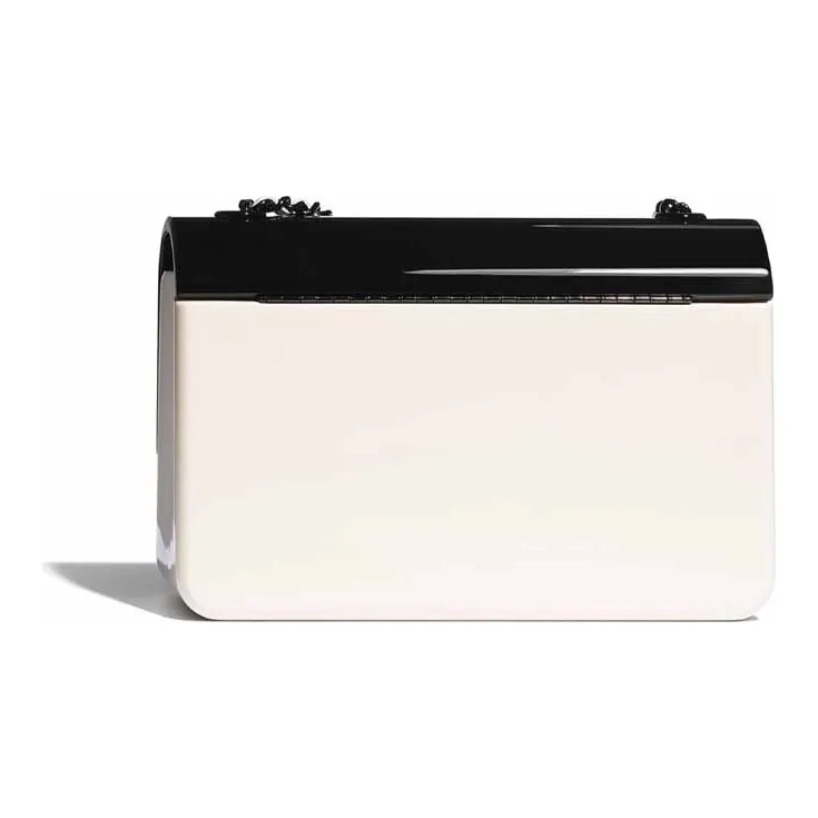 CHANEL Acrylic Shoulder Bag, Crossbody Bag Regular Women's Black/White-2