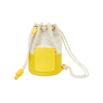 LOEWE Sailor Cow Leather Bucket Bags Shoulder Bags Small Size Women's Lemon