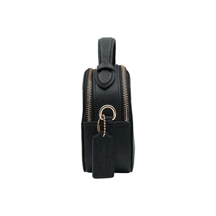 COACH Leather Chinese Steamed Bun Bag, Dome Bag, Round Bag, Portable Crossbody Bag, Shoulder Bag Trumpets Women's Black-3