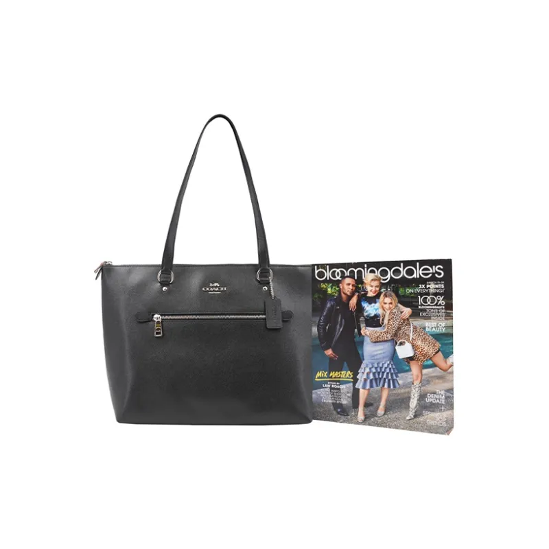 COACH Gallery Leather Tote Bag, Shopping Bag, Handbag, Shoulder Bag Women's Black-3