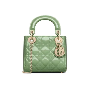 DIOR Lady Dior Cow Leather Lady Dior Bag, Shoulder Bag, Crossbody Bag, Handbag Women's Mint Green