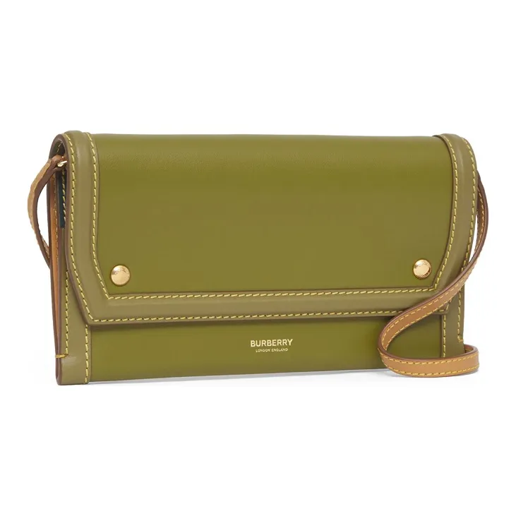 Burberry Leather Cell Phone Case Cell Phone Pouch Regular Women's Pine Green-2