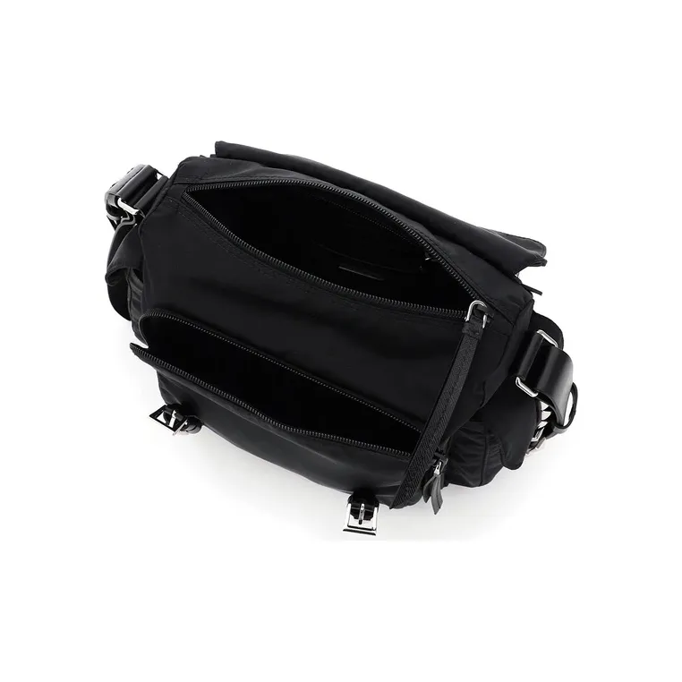 PRADA Cow Leather Crossbody Bag Shoulder Bag Unisex Black-2