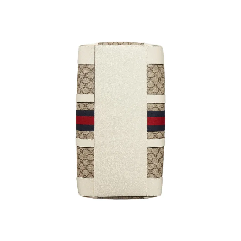 GUCCI Ophidia Canvas With Leather Travel Bags Shoulder Bag Crossbody Bag Handbag Large Size Men's Ebony & White-4