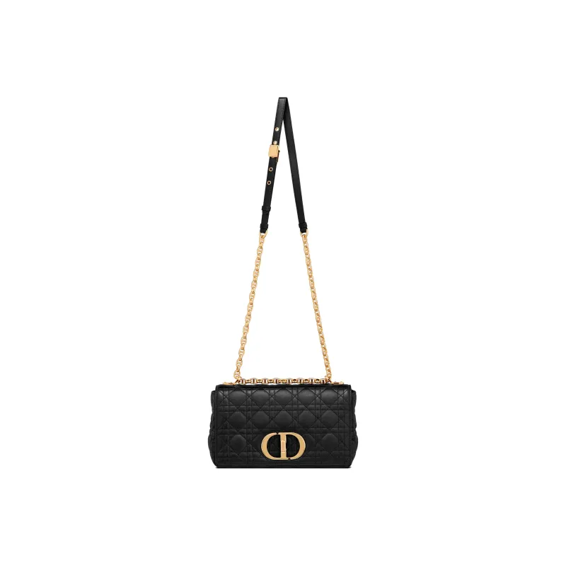 DIOR Caro Soft Cow Leather Chain Bag, Shoulder Bag, Crossbody Bag Medium Size Women's Black-2