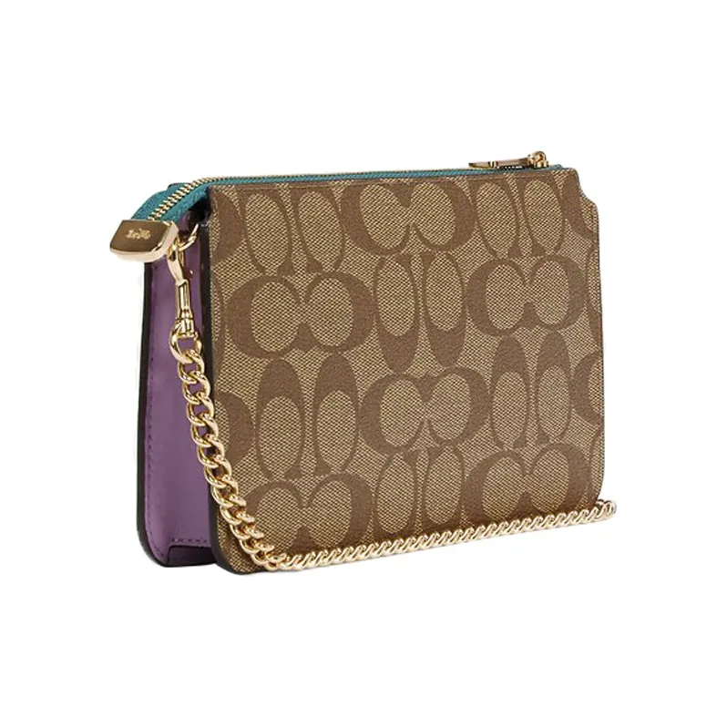 COACH POPPY Canvas With Leather Card Holder Combo Bag Shoulder Bag Crossbody Bag Women's Monogram Multicolor-1
