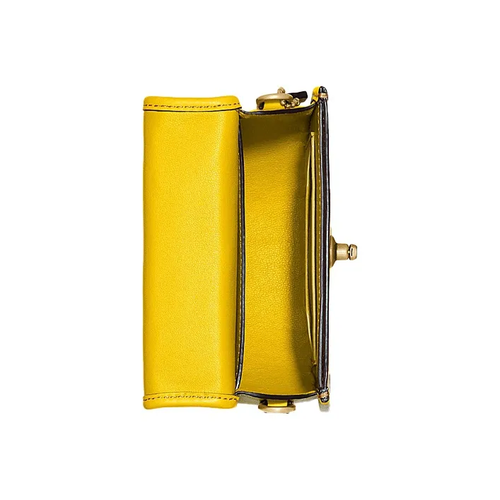 COACH Leather Saddle Bag Handbag, Shoulder Bag, Crossbody Bag Mini Women's Yellow-2