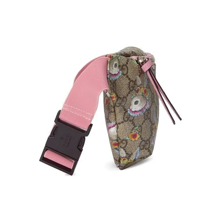 GUCCI Yuko Higuchi Collaboration Canvas Fanny Pack, Sling Bag, Kids' Bag Kids' Ebony/Pink-2